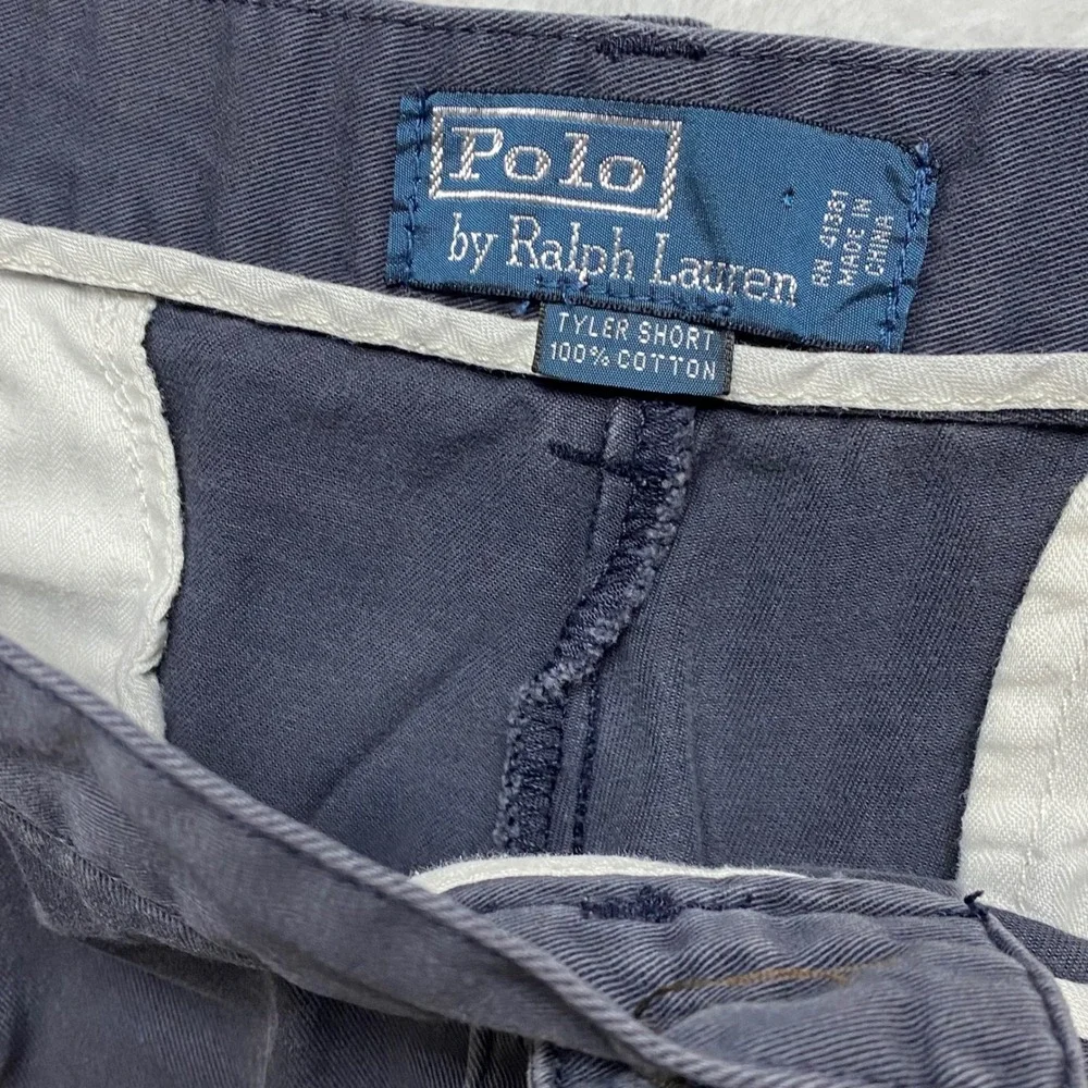 Polo Ralph Lauren‎ Tyler Short Mens Navy Pleated Classic Chino Shorts Cotton 35